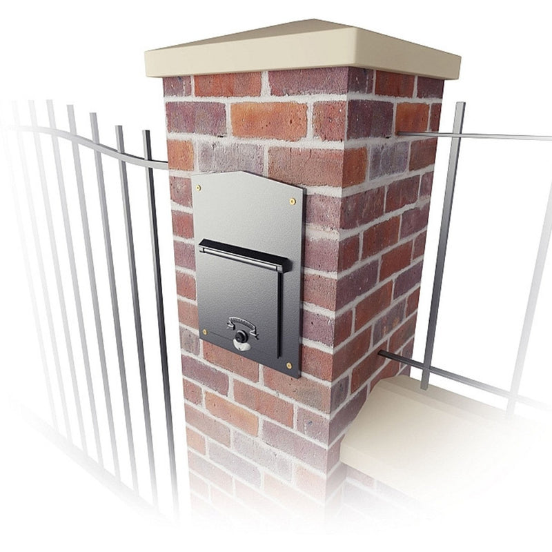 QualArc LettaSafe Kingsbury Column Mounted Rear Retrieval Mailbox