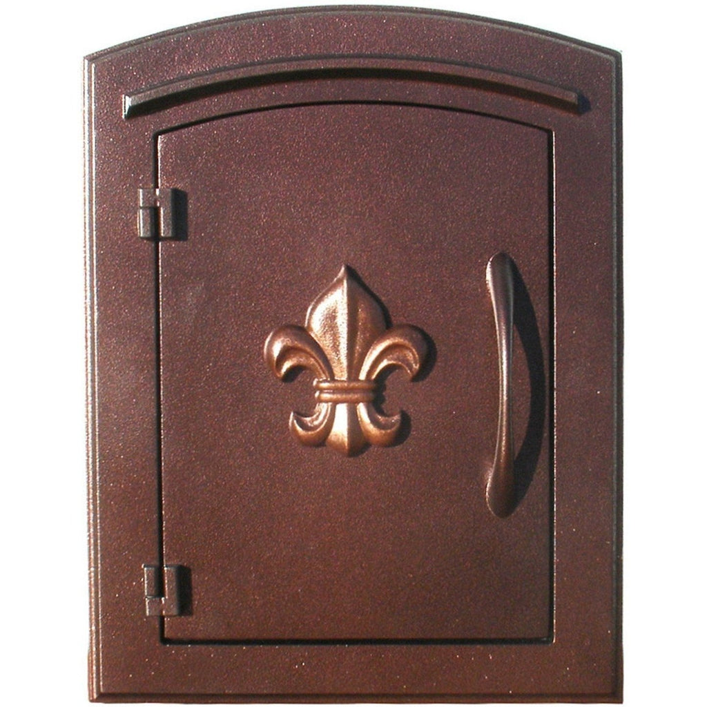 QualArc Manchester Column Mounted Mailbox Decorative Fleur De Lis
