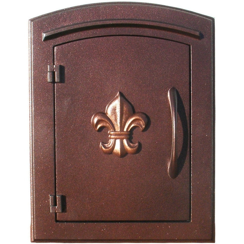 QualArc Manchester Column Mounted Mailbox Decorative Fleur De Lis