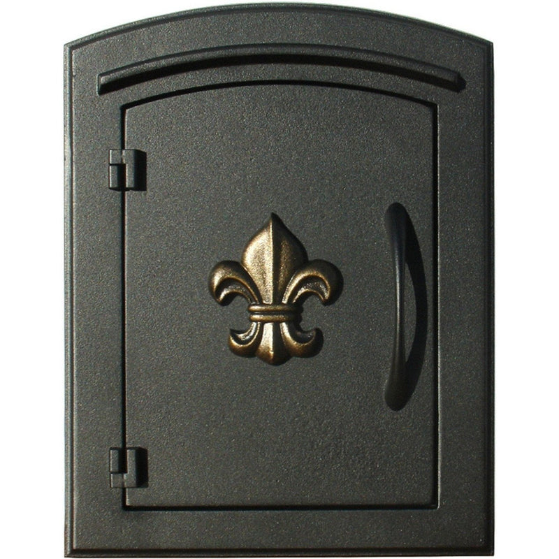 QualArc Manchester Column Mounted Mailbox Decorative Fleur De Lis
