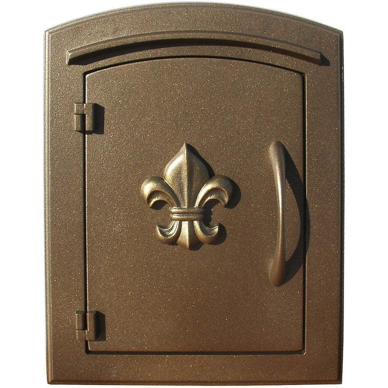QualArc Manchester Column Mounted Mailbox Decorative Fleur De Lis