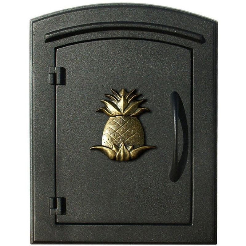 Qualarc Manchester Security Drop Chute Mailbox Decorative Pineapple Door Logo Faceplate