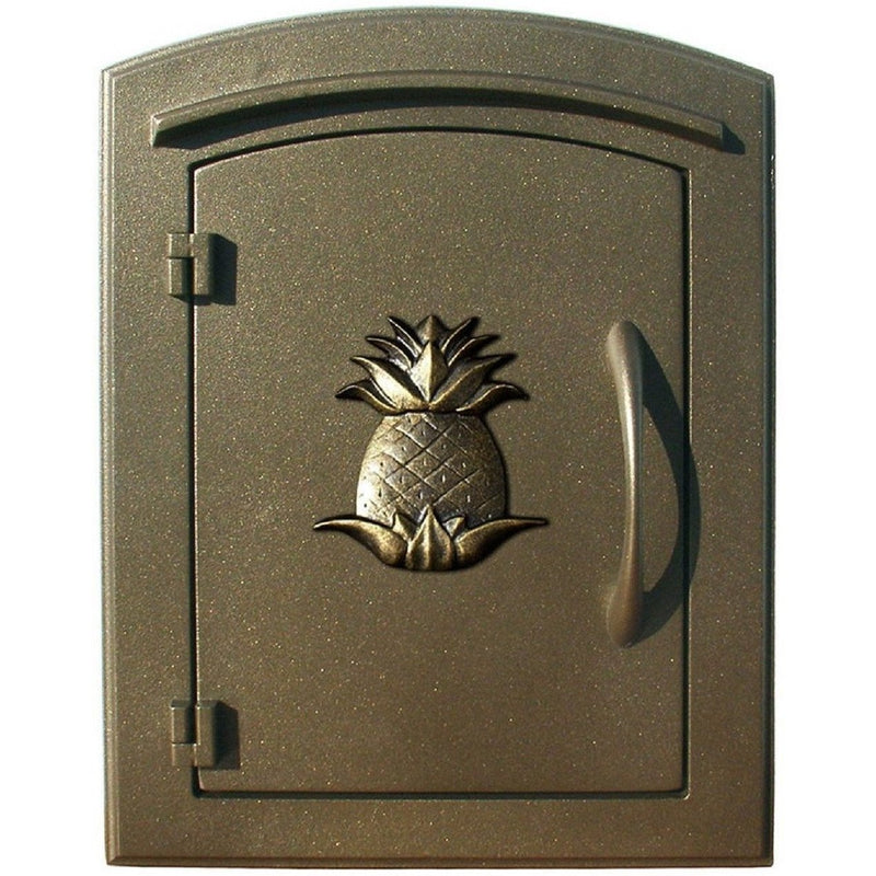 Qualarc Manchester Security Drop Chute Mailbox Decorative Pineapple Door Logo Faceplate