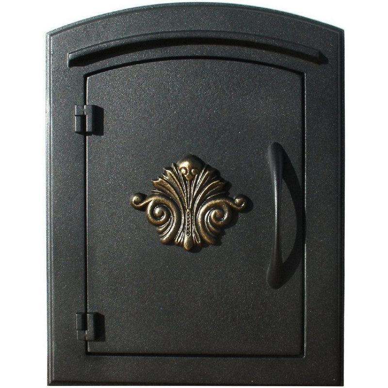 Qualarc Manchester Security Drop Chute Mailbox Decorative Fleur De Lis Door Logo Faceplate