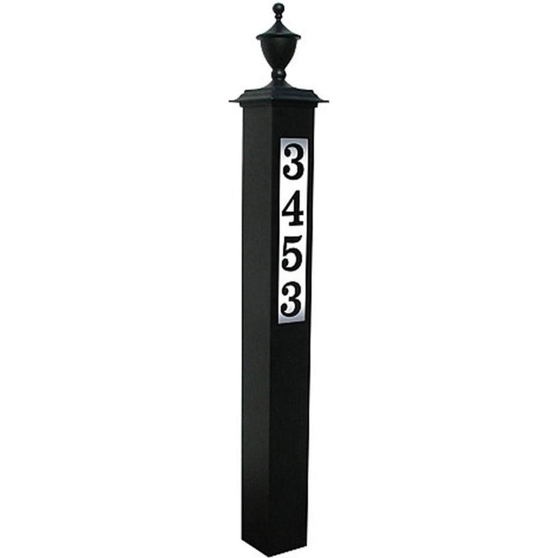 QualArc Personalized Lighted Address Plaque Post with Decorative Finial