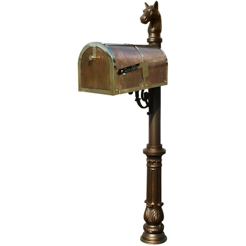 QualArc Provincial Collection Brass Mailbox with Post