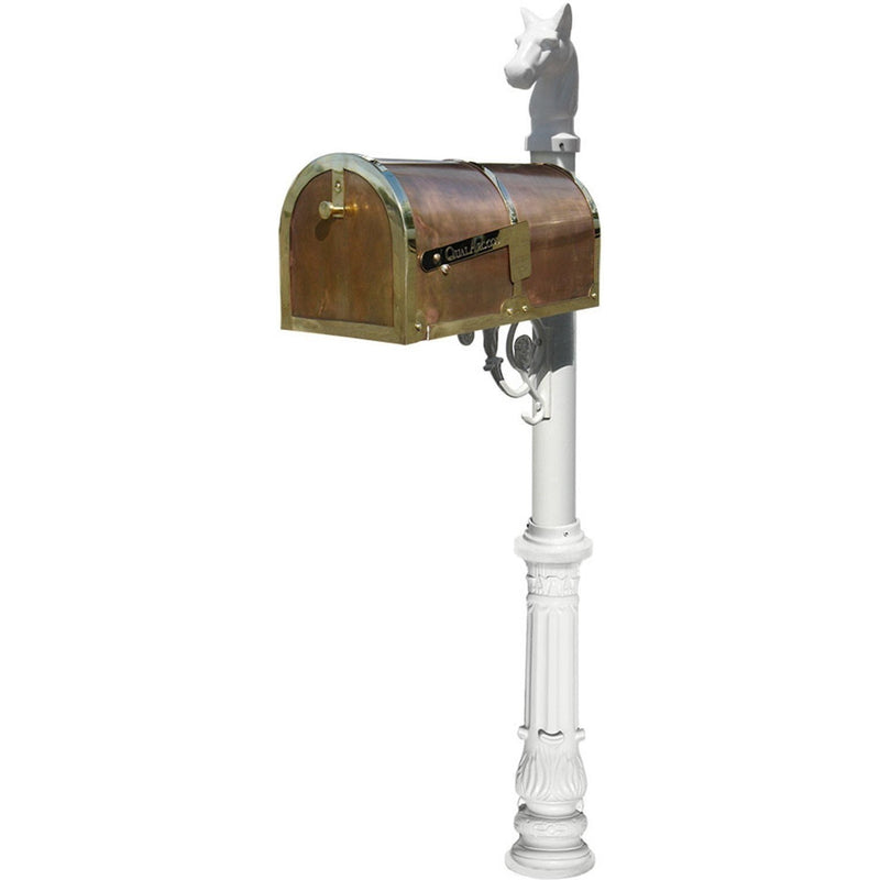 QualArc Provincial Collection Brass Mailbox with Post